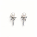 灵动丝带｜Ribbon Pearl Studs 9-10mm（香港大证）